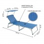 Zahradní skládací lehátko se stříškou XXL - modré