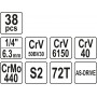 Gola sada Yato, 1/4&quot , 38 kusů